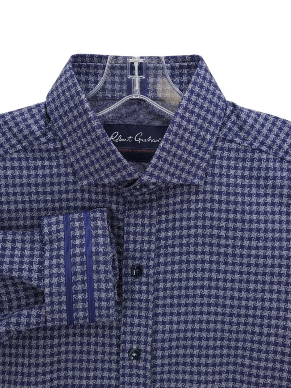 ROBERT GRAHAM Long Sleeve Shirt Geometric Tailored Fit 100% Cotton Size LARGE